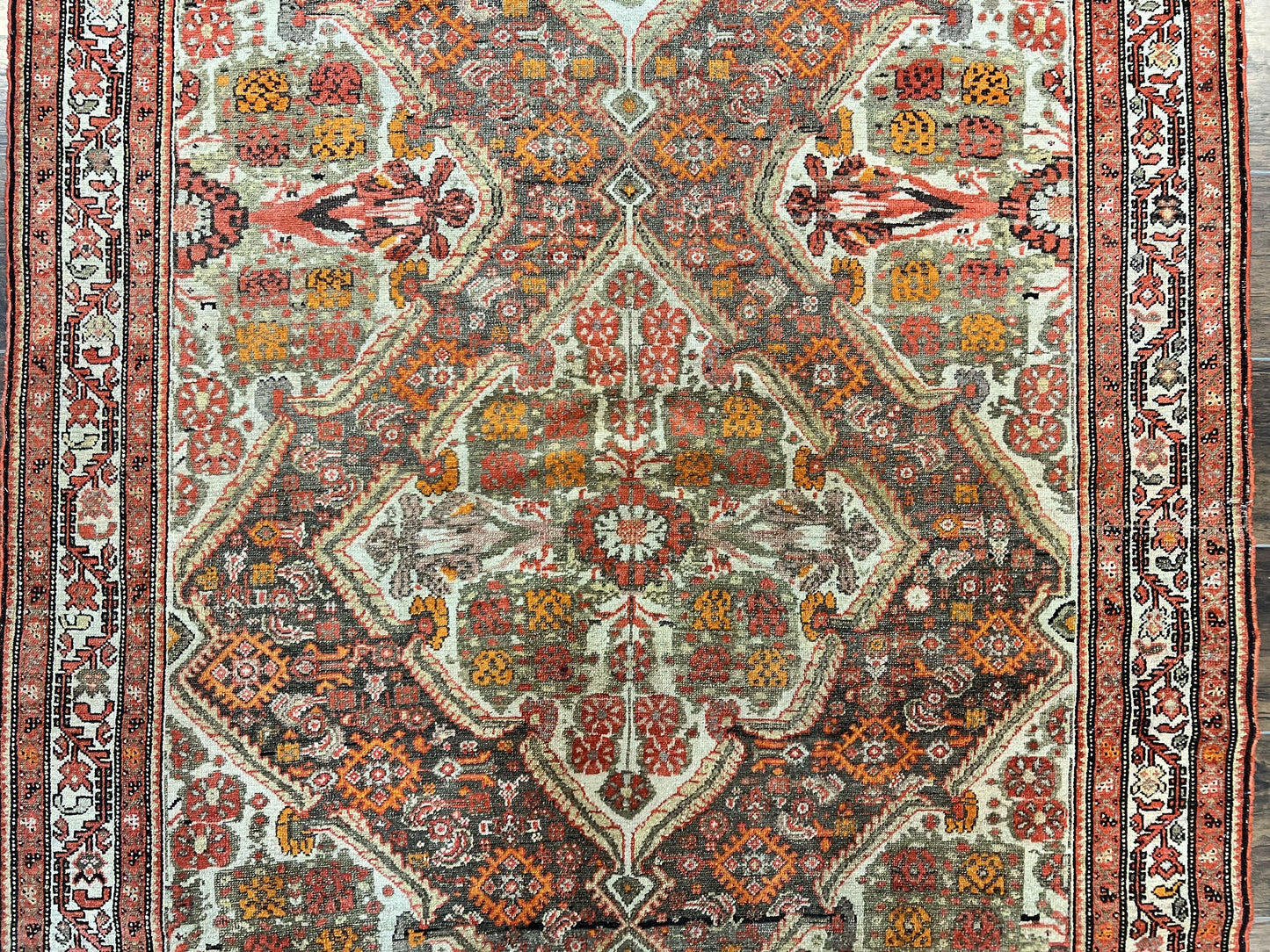 USED Wonderful Antique Persian Malayer Rug 4x6, Wool Hand Knotted Authentic Oriental Carpet, Very Fine