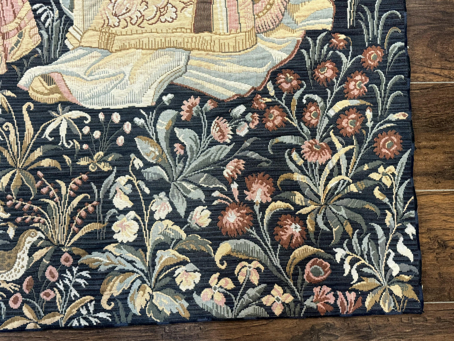 USED Vintage Belgium Tapestry 4x5, The Concet Musicians, Green