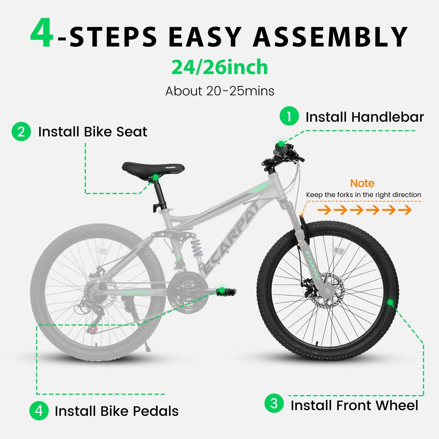 NEW A2660 26 Inch Mountain Bike, 21-Speed Disc Brakes, Durable Frame, Front, Rear Dual-Shock Absorption, Unisex for Commuting, Travel, School, Mountain and City Road Cycling