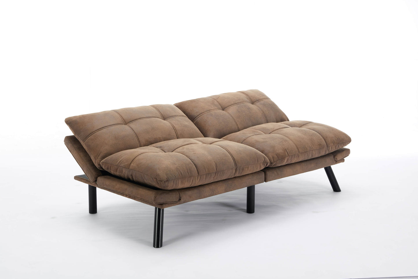 NEW Leatehr Feeling Brown Convertible Folding Modern sofa Bed