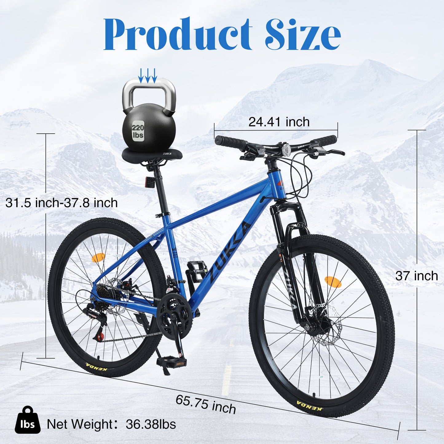 NEW Mountain Bike for Men and Women 26 inch 24 Speed Suspension Fork KENDA Tires