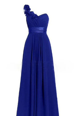 New Women's Multi Colored Slanted Neck Sleeveless Strapless Long Dress