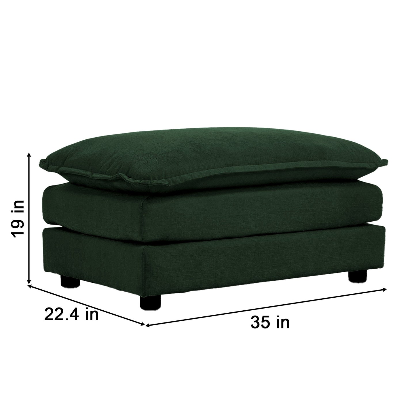 NEW Modular Sectional Sofa for Living Room,U Shaped Couch 5 Seater Convertible Sectional Couch with 1 Ottoman ,Green Chenille