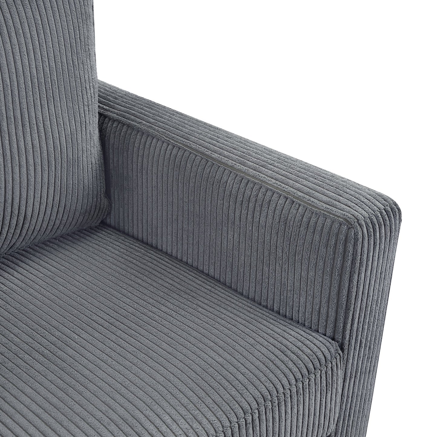 NEW Twin Size 47.2' Gray Corduroy Sleeper Loveseat Sofa Bed with Foldable Mattress USB Ports Side Table & Storage Pocket