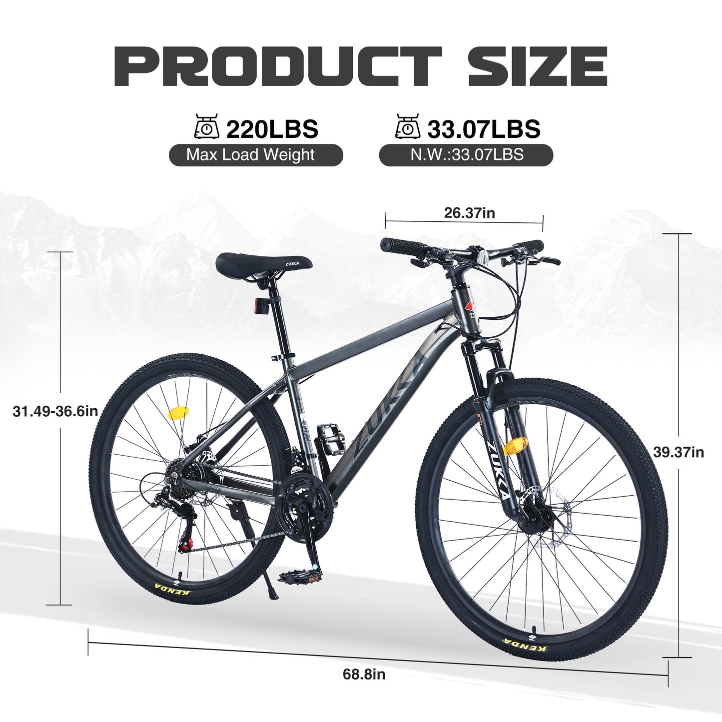 NEW  27.5 Inch Wheels 21 Speed Mountain Bike, for Men Women Boys and Girls, Front Suspension,Aluminum Alloy Frame