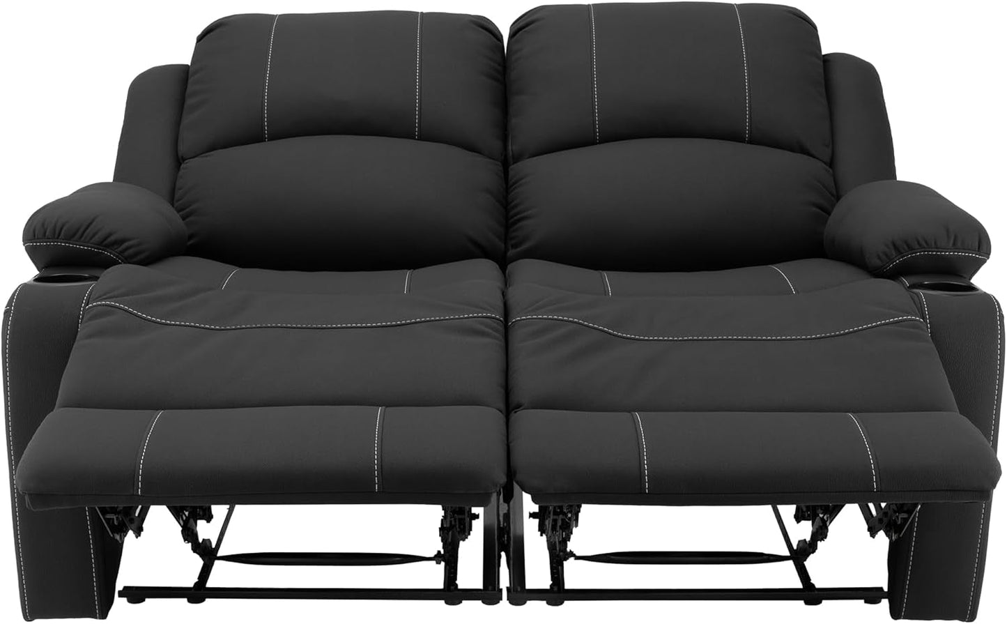 NEW 58 Inch Wall Hugger RV Theater Seats Double Recliner Black