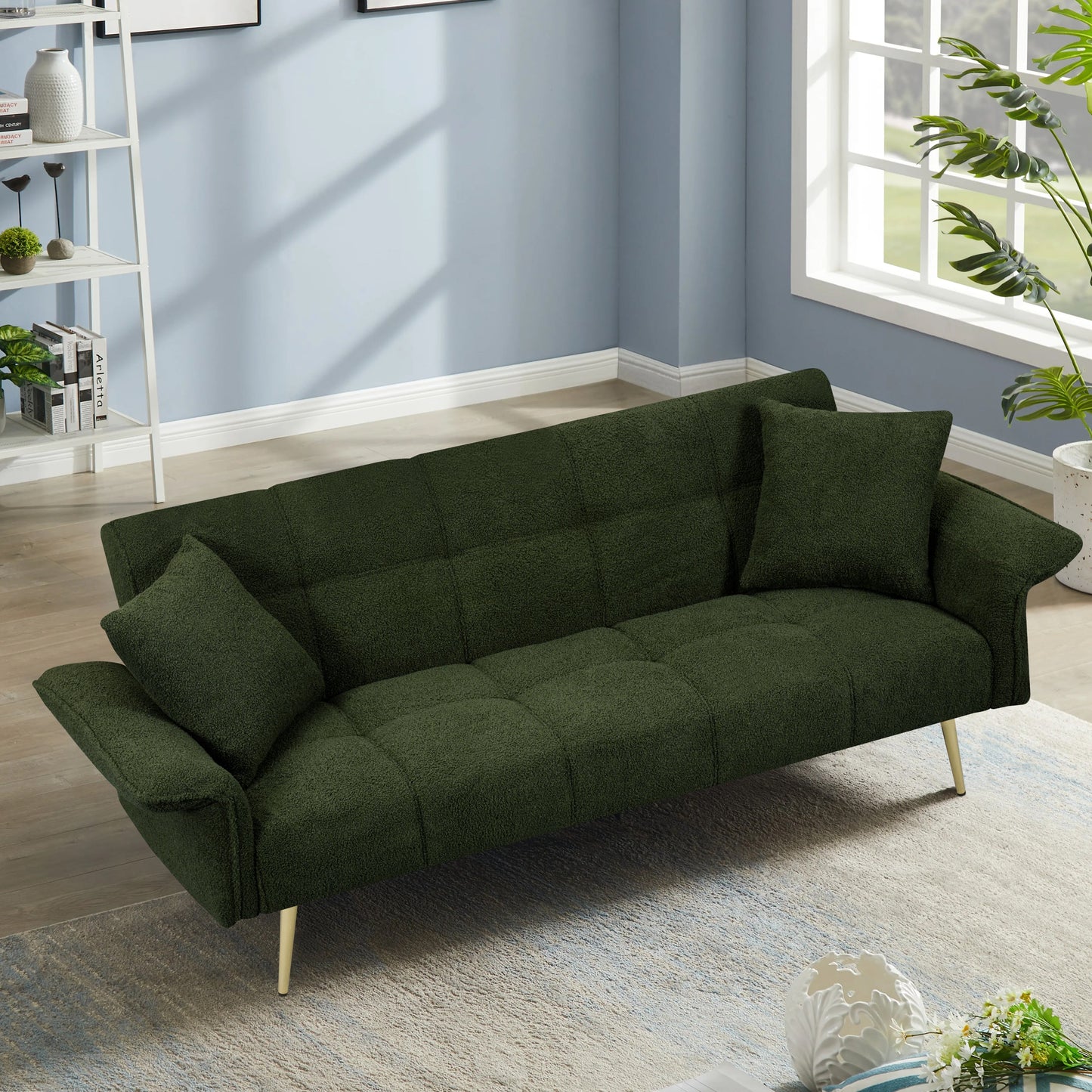 NEW 70.1 'futon sofa bed, convertible double sofa bed with folding armrests for living rooms and small Spaces