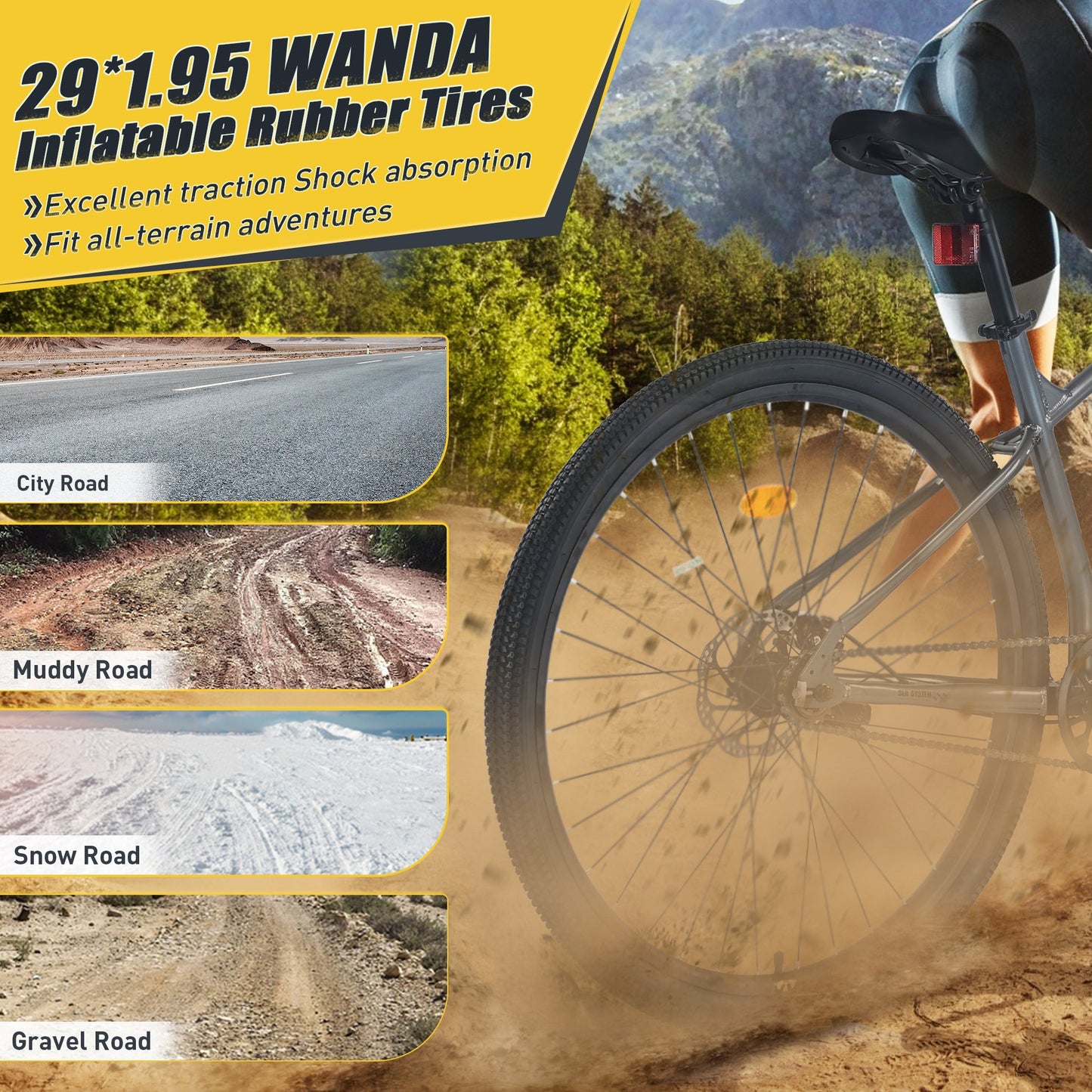 NEW 29 Inch Wheels Single Speed Mountain Bike, for Men Women Boys and Girls, Front Suspension, Steel Frame