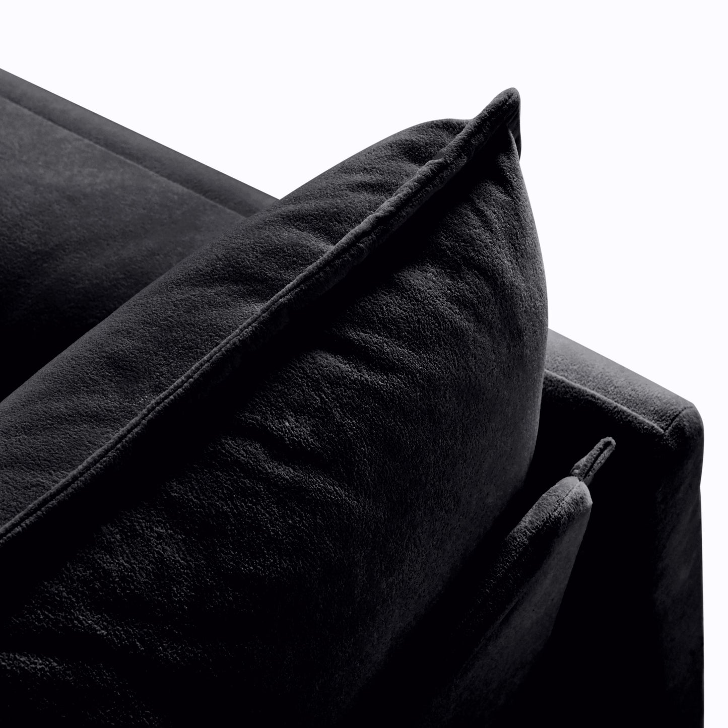 NEW Modern Chenille Deep Seat Sectional Sofa Cloud Couch with Ottoman, Comfy Love Seat Upholstered Modular L Shaped Couch, Black