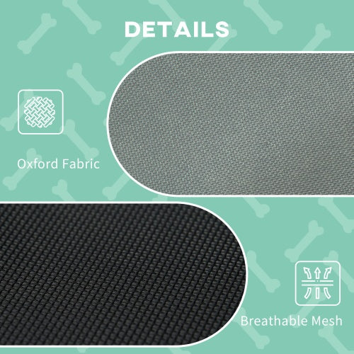 NEW PawHut 24in Gray Elevated Portable Metal Frame Dog Cot Pet Bed With UV Protection Canopy Shade