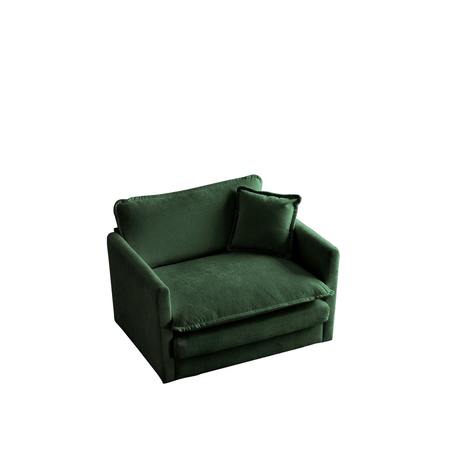 NEW Modern Green Chenille Deep Seat 2-Piece Upholstered Sectional Sofa Couch Set