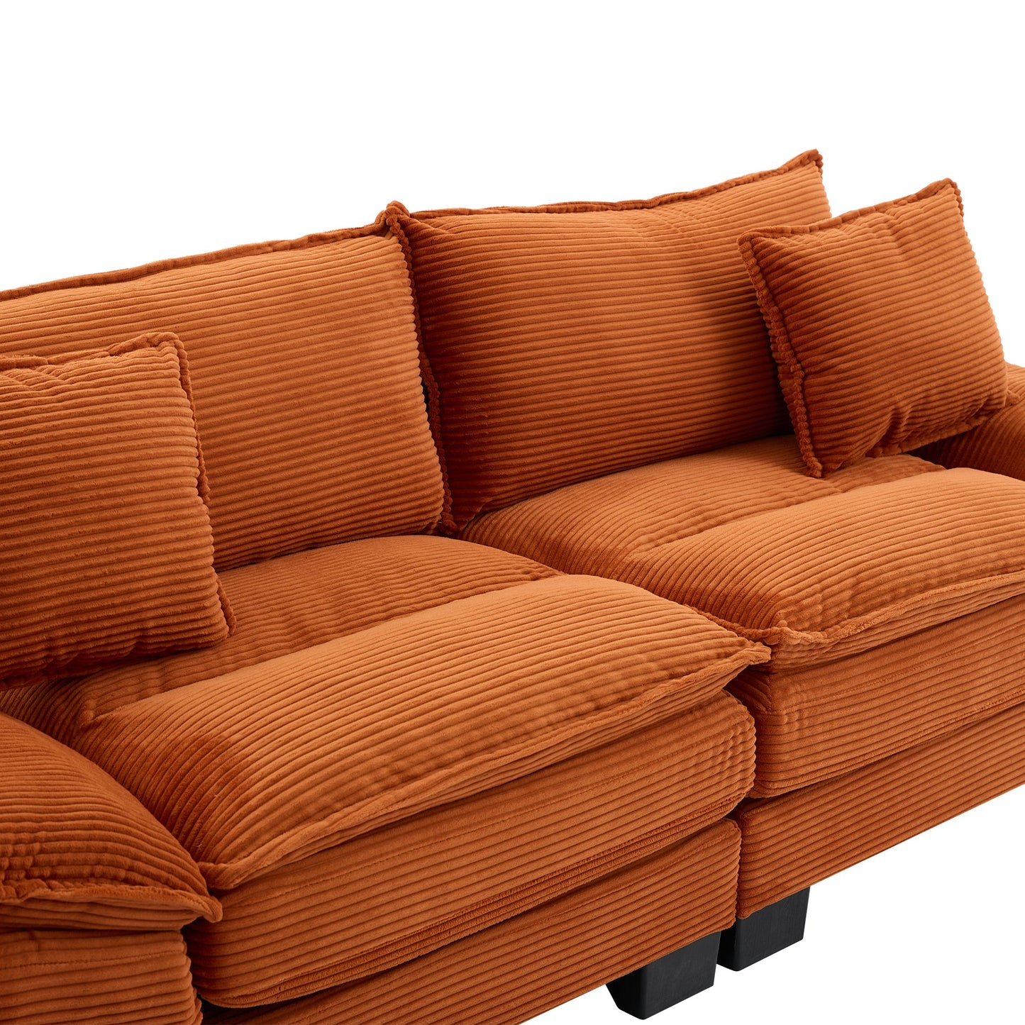 NEW Corduroy Sofa Sleeper Couch Loveseat Sofa with Pillows Comfy Upholstered Deep Seat Sofa for Bedroom,Living Room,Apartment,Office,Dorm-Orange Corduroy