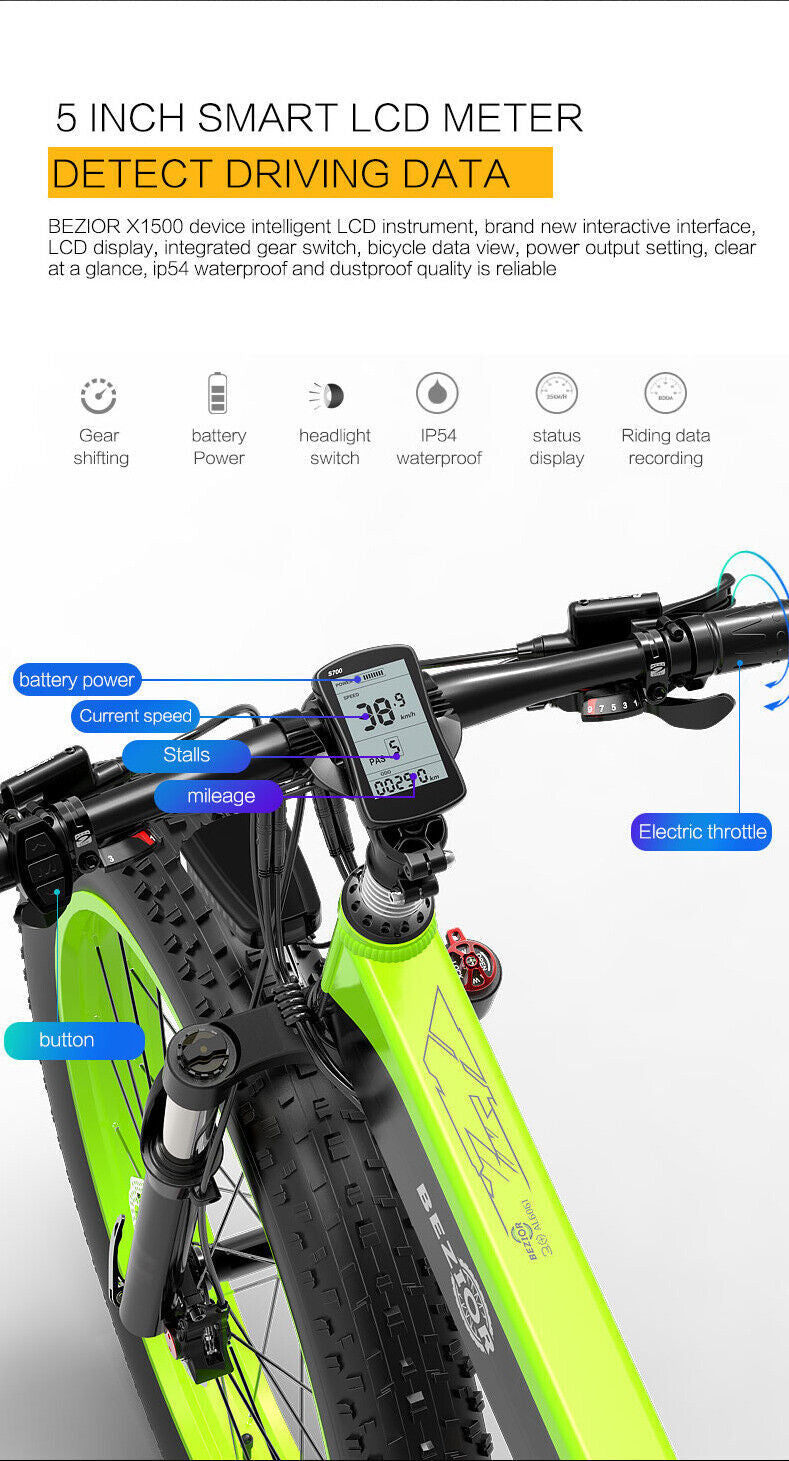 NEW Bezior X1500 E-Bike Aluminum Alloy 48v 1500W Electric Bike Bicycle