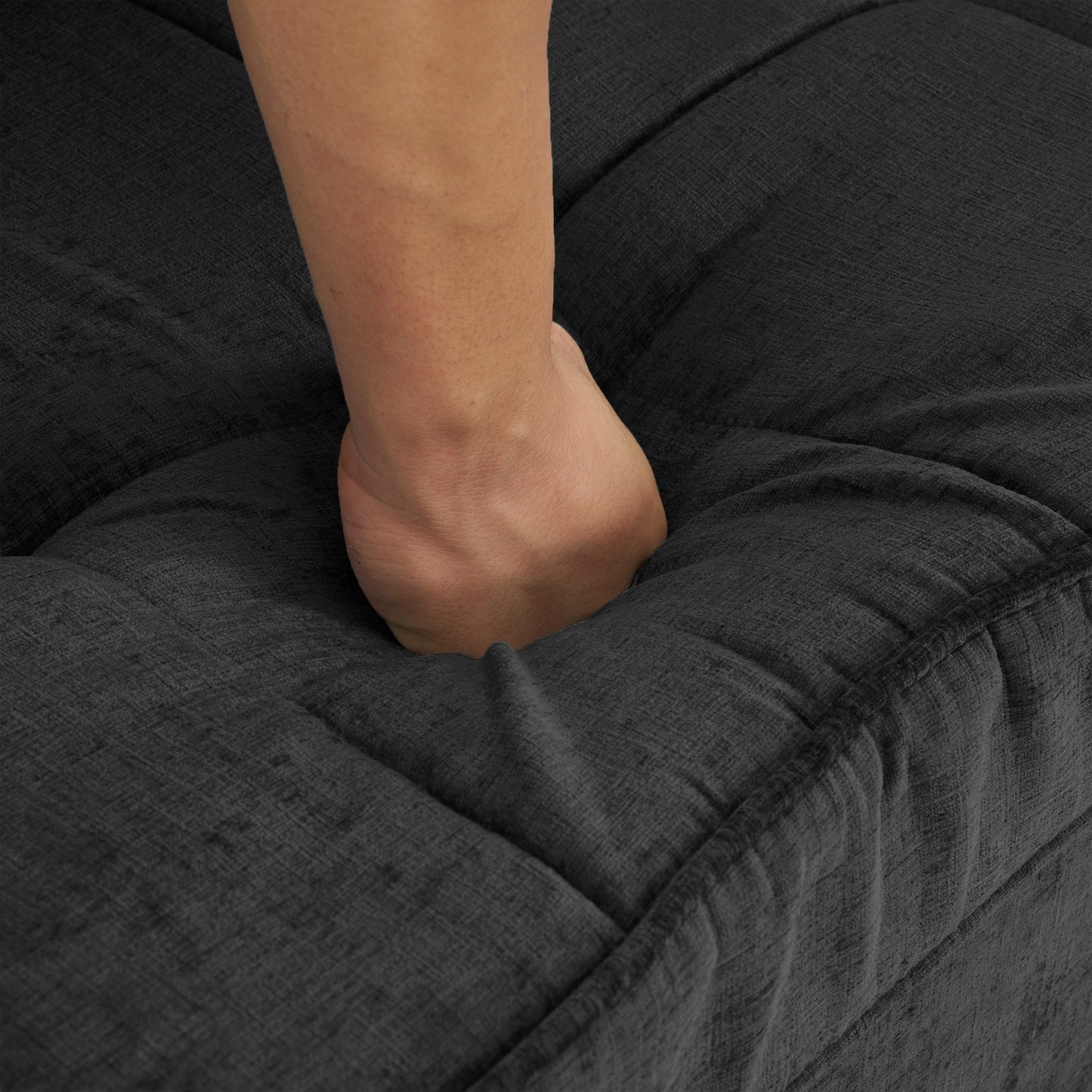 NEW Contemporary 56.9' Loveseat Sofa Bed Sleeper with Reversible Backrest, Side Pockets, USB Ports, Phone Holder, Black Chenille