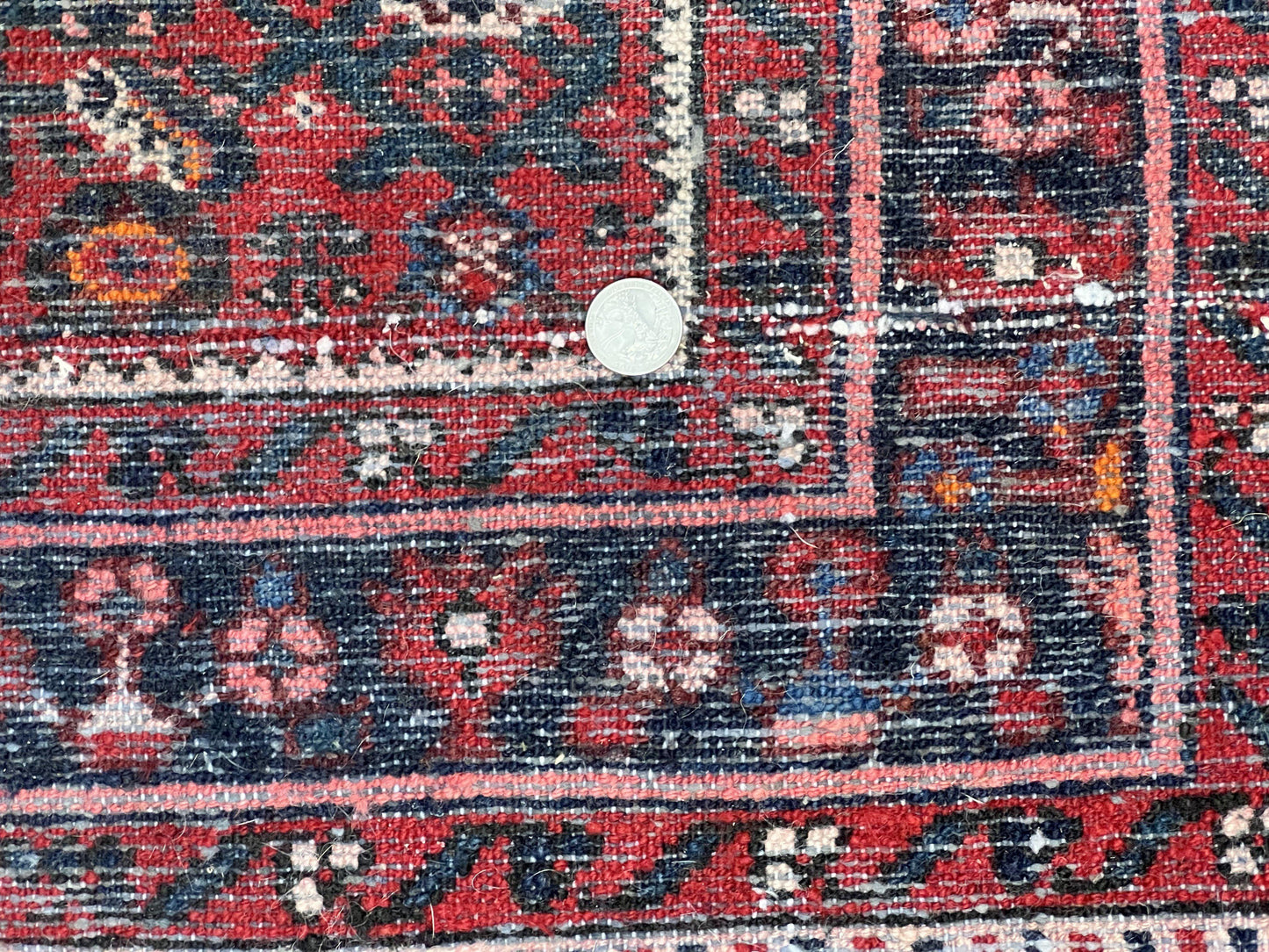 USED Long Persian Runner Rug 2.9 x 17, Red Handmade Wool Rug for Hallway, Antique Persian Carpet, 17ft Runner, Persian Hamadan Dargazine Rug