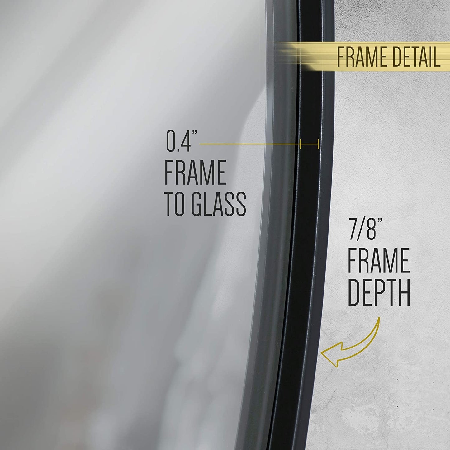 NEW Black 24 Inch Round Wall Mirror Modern Minimalist Decor