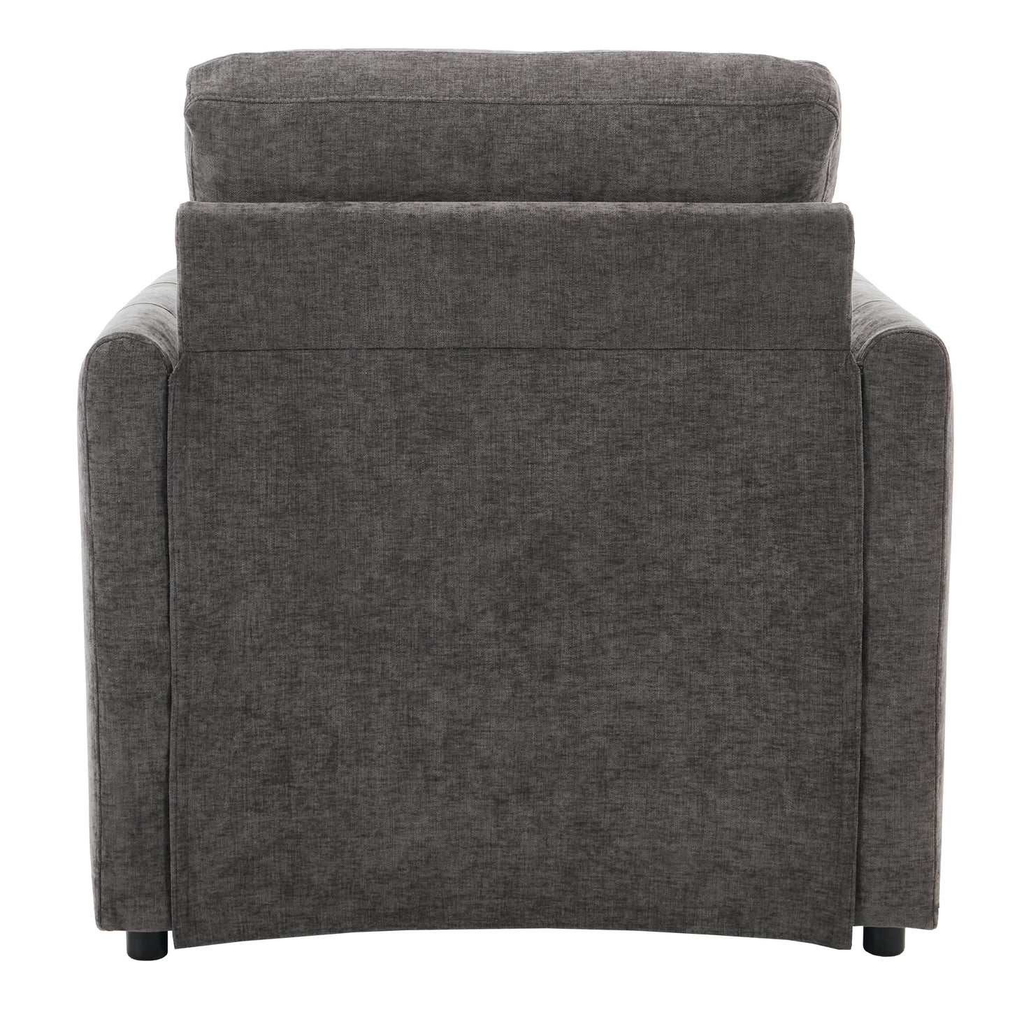 NEW Cozy Upholstered Armchair with Double Cushion in Grey Chenille, 31.9 Inches