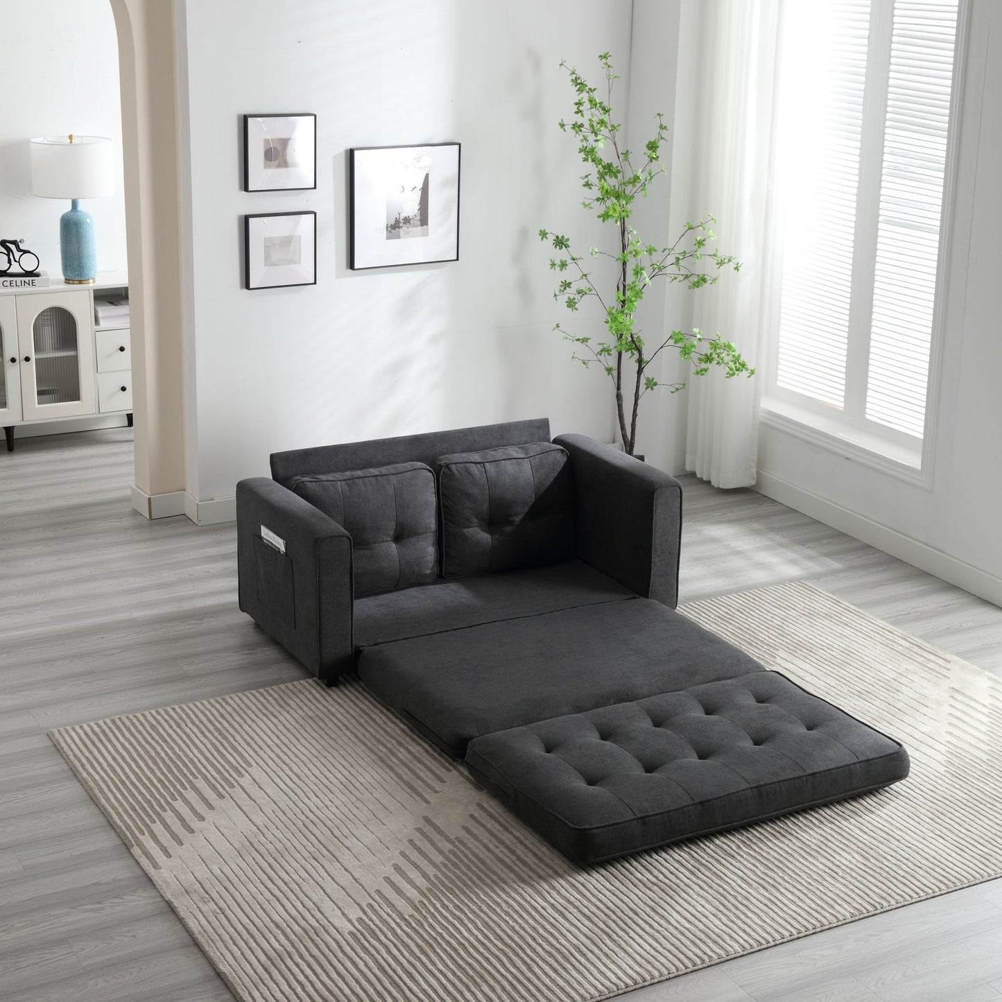 NEW 3 Fold Convertible Futon Couch Sleeper Loveseat Sofa Bed Pull Out Couch