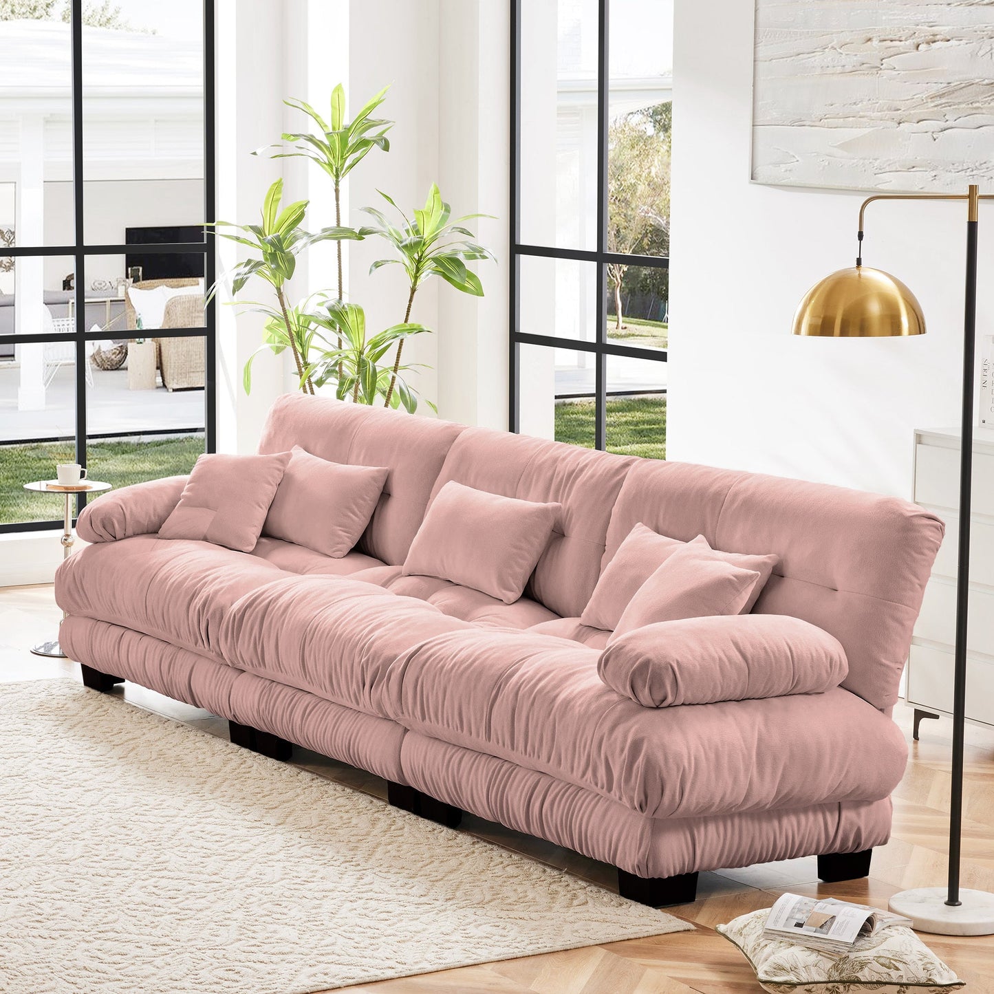 NEW 3-Seater Sectional Modular Deep Seat Chenille Soft Comfy Upholstered Sofa Couch