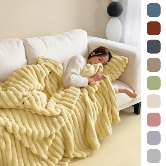 NEW Soft Wind Bubble Velvet Blanket Warm Solid Rabbit Fur Blankets Double-sided Thickening Cover Throw Warm Fur Blanket
