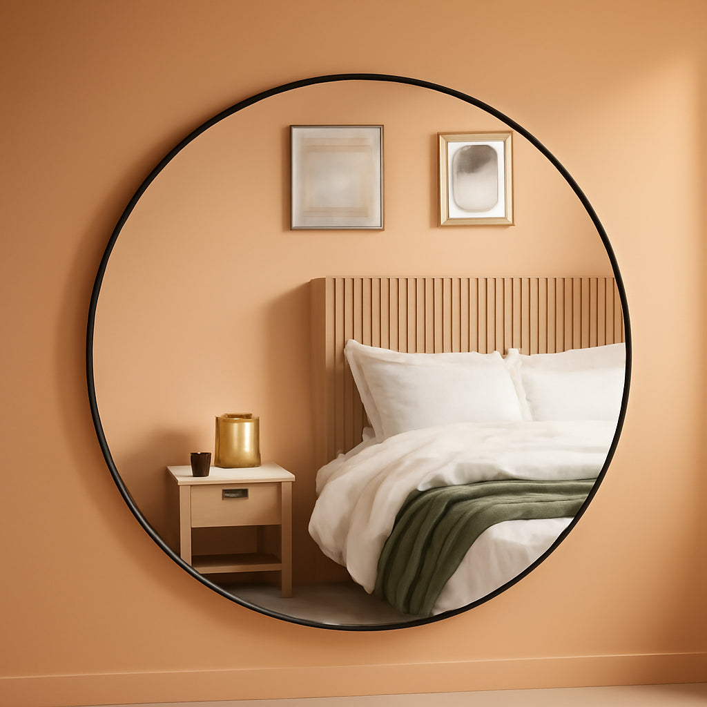 NEW 34 Inch Circle Mirror Titanium Finish For Entryways