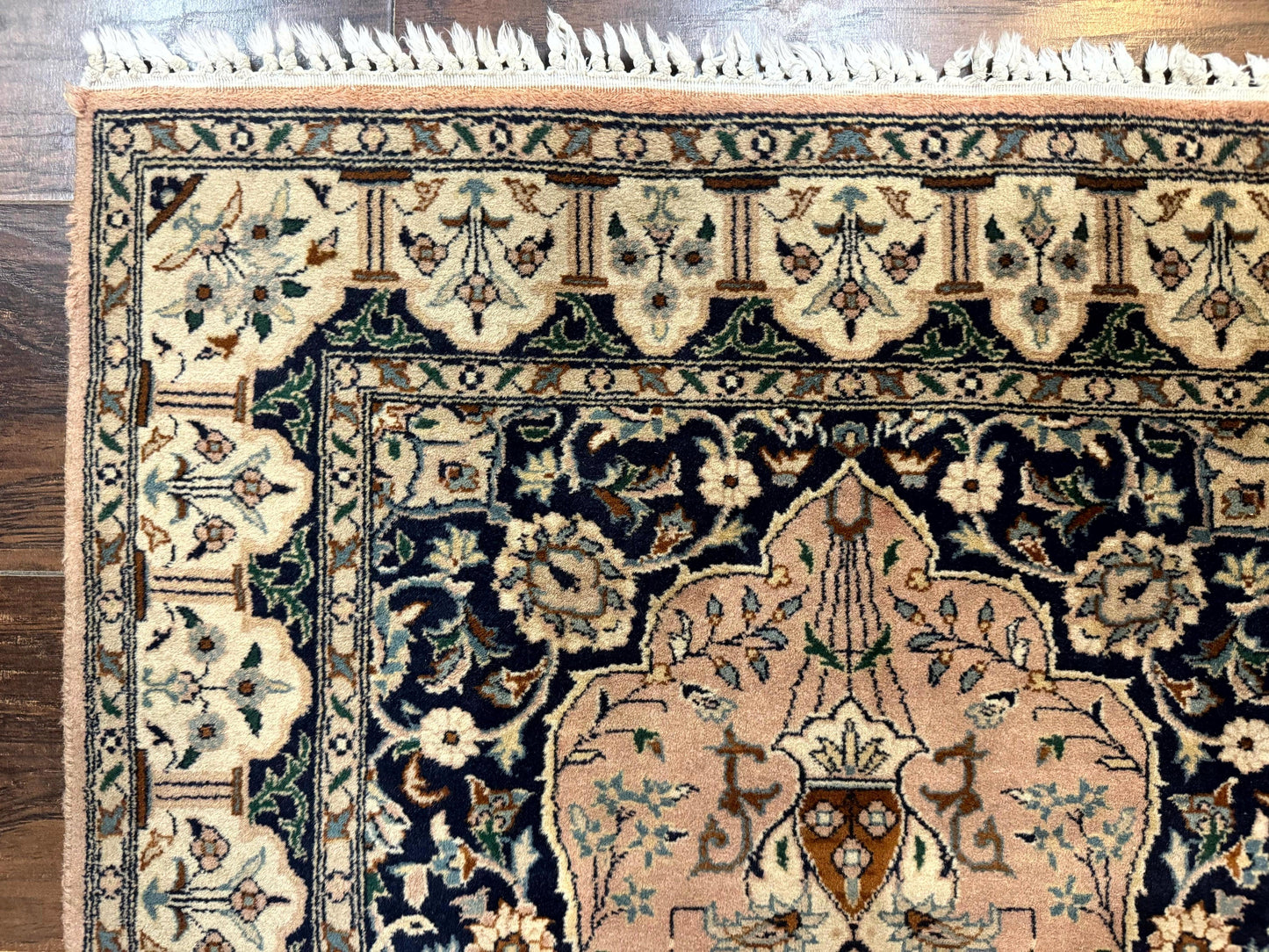 USED Small Tree of Life Prayer Rug, Pak Persian Rug 2.7 x 4, , Birds, Lantern, Handmade Vintage Fine 260 KPSI