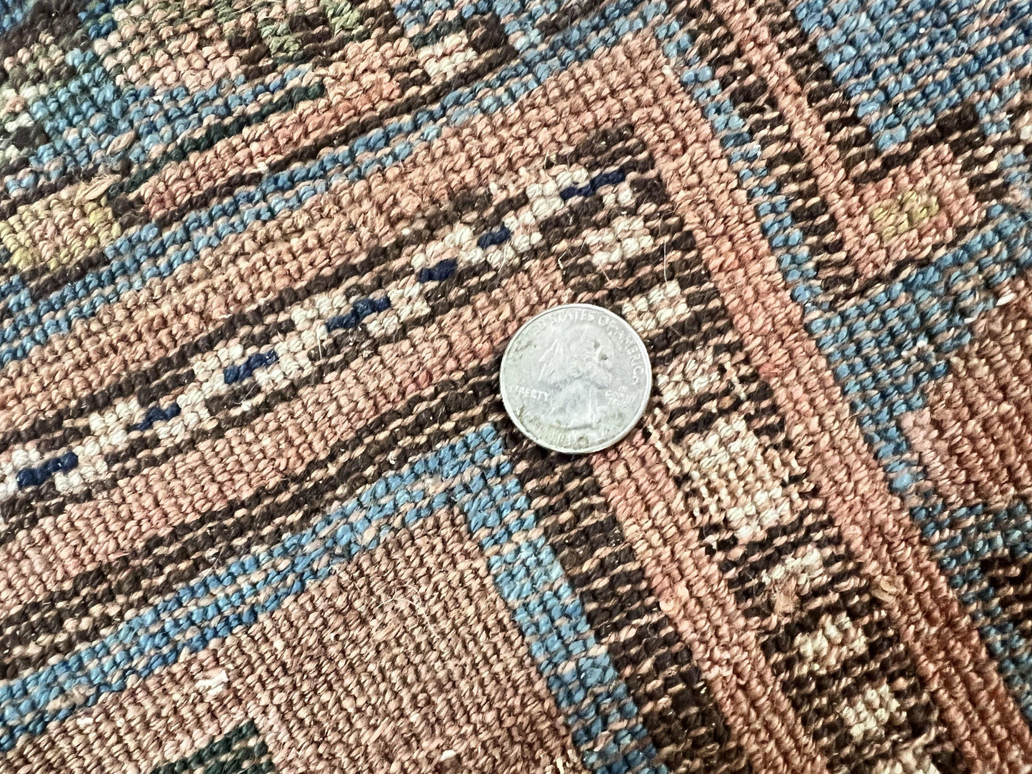 USED Caucasian Kalegy Rug 6x11, Wide Runner, Wool Hand Knotted Carpet, Navy Blue Tribal Rug, 1920s Antique Rug, 6 x 11 Oriental Carpet