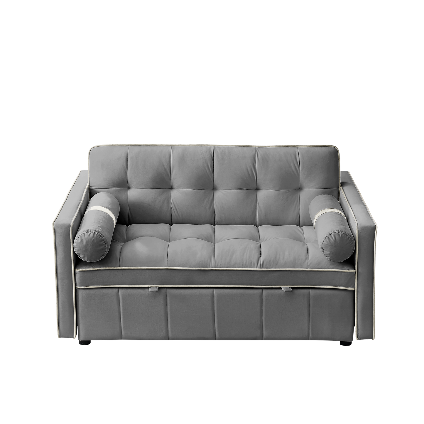 NEW Modern 55.5' Pull Out Sleep SofaBed 2 Seater Loveseat Sofa Couch with Side Pockets and Adjustable Backrest