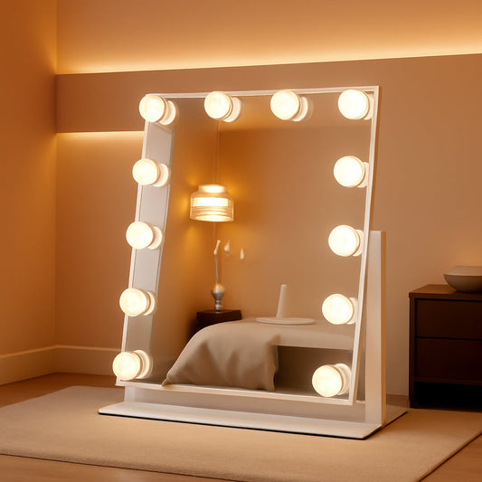 NEW 13 By 11 Lighted Makeup Vanity Mirror 12 Dimmable Bulbs