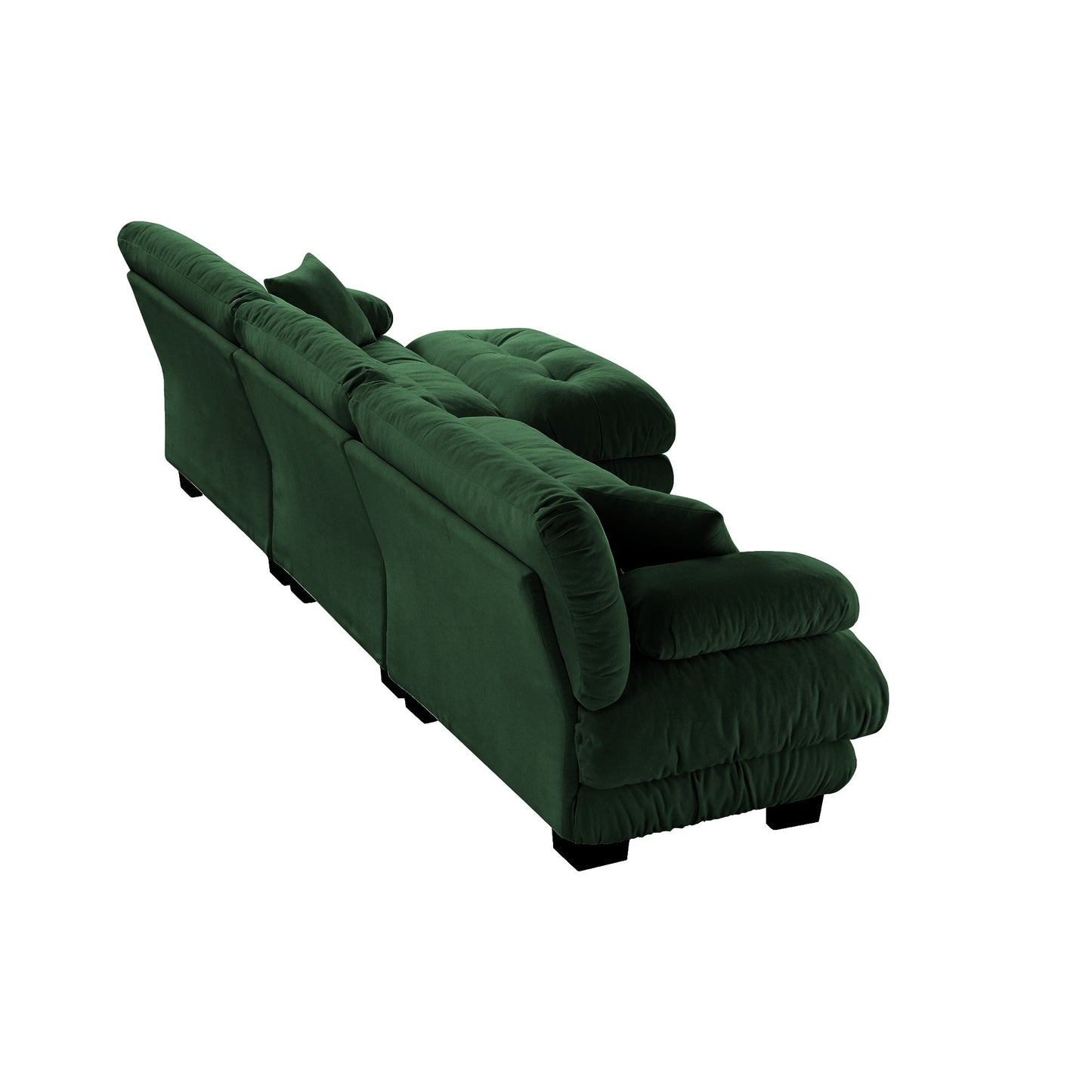 NEWn Luxury Chenille Green Oversized Modular Sectional L Shaped Cloud Deep Seat Sofa Couch with Convertible Ottoman