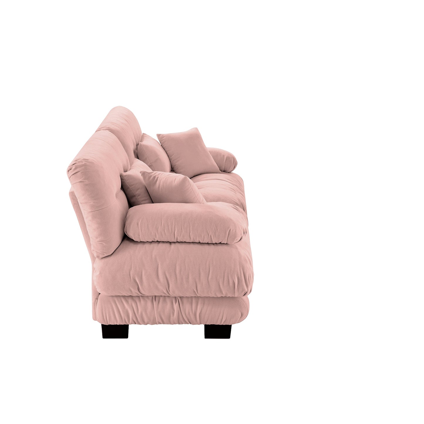 NEW Chenille Pink Cloud 2 Seater Sofa Couch with 2 Lumbar Pillows and 2 Throw Pillows