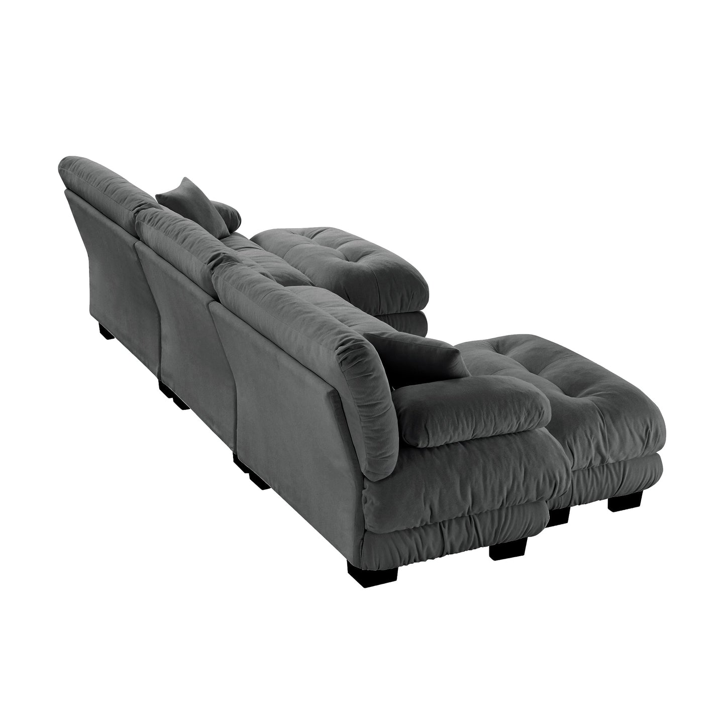 NEW Luxury Modular Sectional Sofa Couch - Oversized U Shaped Cloud Couch for Living Room,Deep Seat Sofa Couch with 2 Ottomans ,Chenille Gray