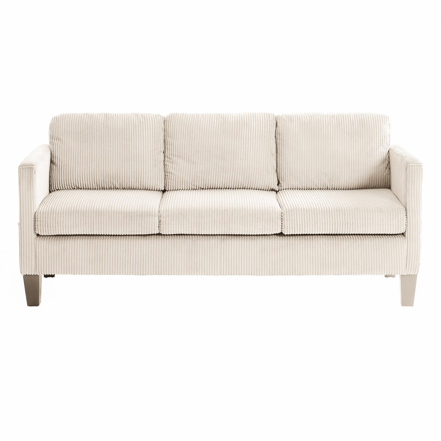 NEW Off White Modern Luxury L-Shaped Sofa with Padded Corduroy