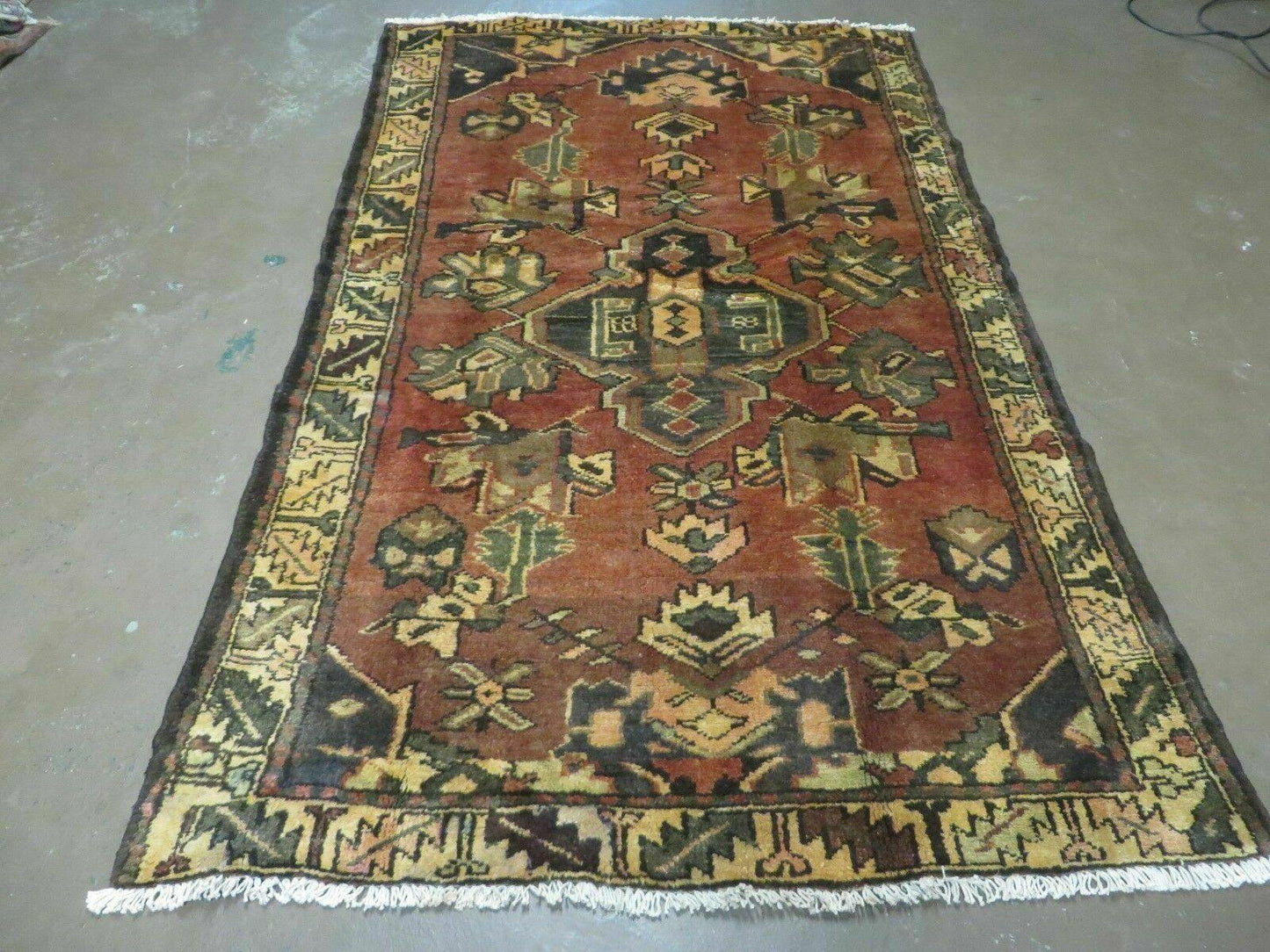 USED 4' X 6' Antique 1920 Handmade Turkish Wool Rug Veg Dye Nice