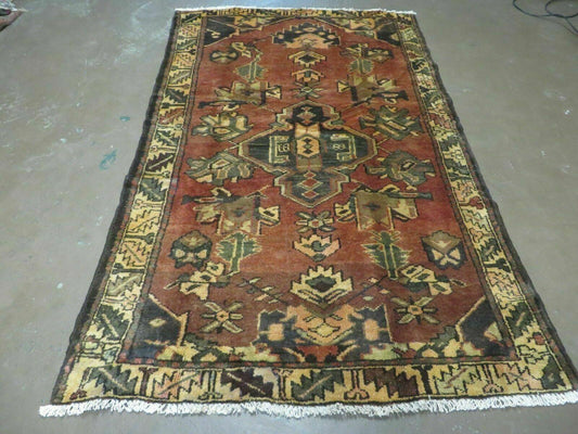 USED 4' X 6' Antique 1920 Handmade Turkish Wool Rug Veg Dye Nice