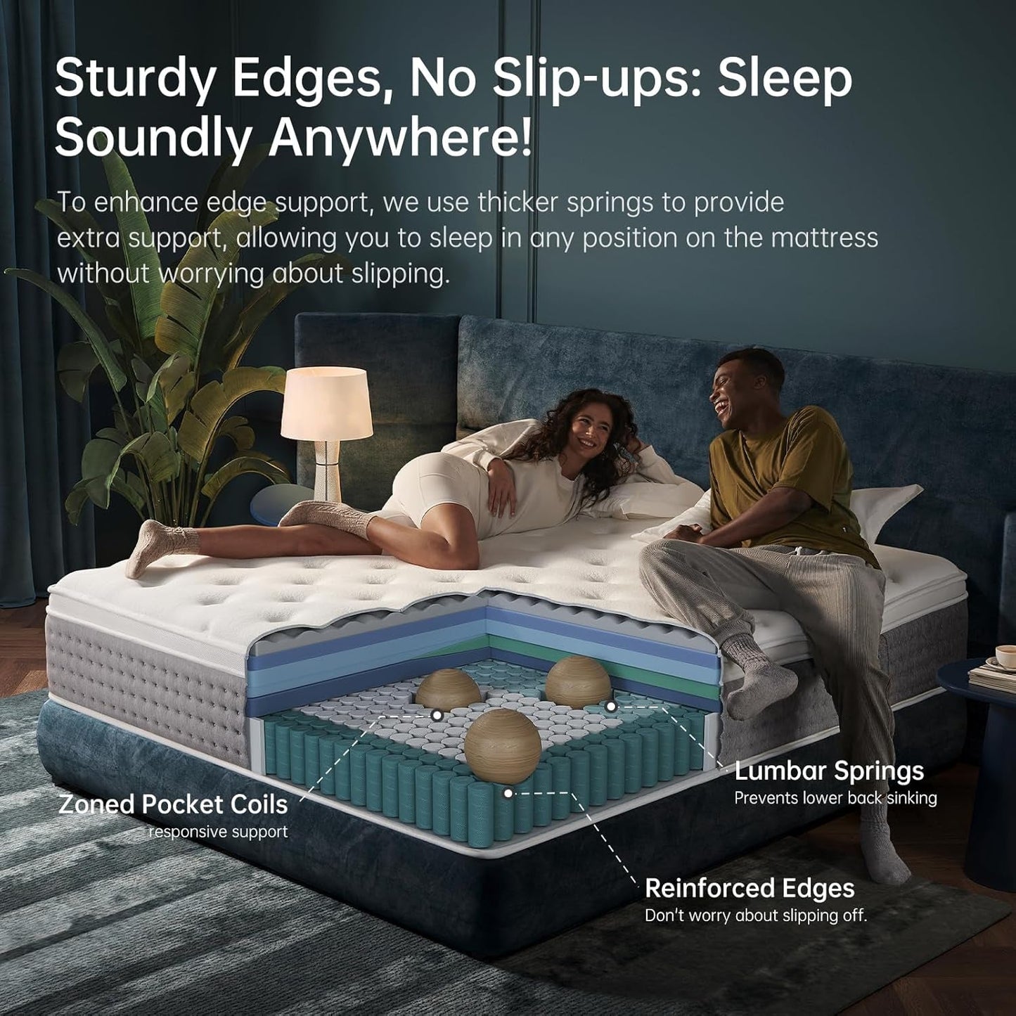 NEW King Size Memory Foam Hybrid Mattress Fiberglass Free