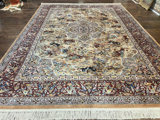 USED Karastan Rug 8.8 x 12 Persian Hunting Rug #723, Wool Pile