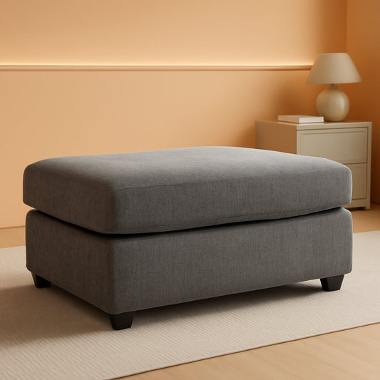 NEW Stairatt Rectangular Gray Upholstered Ottoman Cushioned