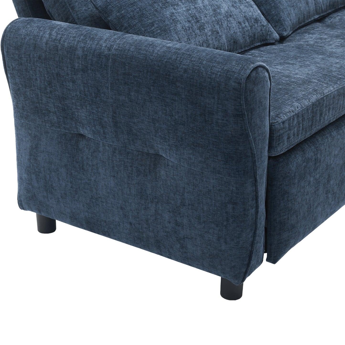 NEW 2-in-1 Sofa 82' Three-seater Sofa with Sofa Bed and Reversible Recliner, Blue Chenille