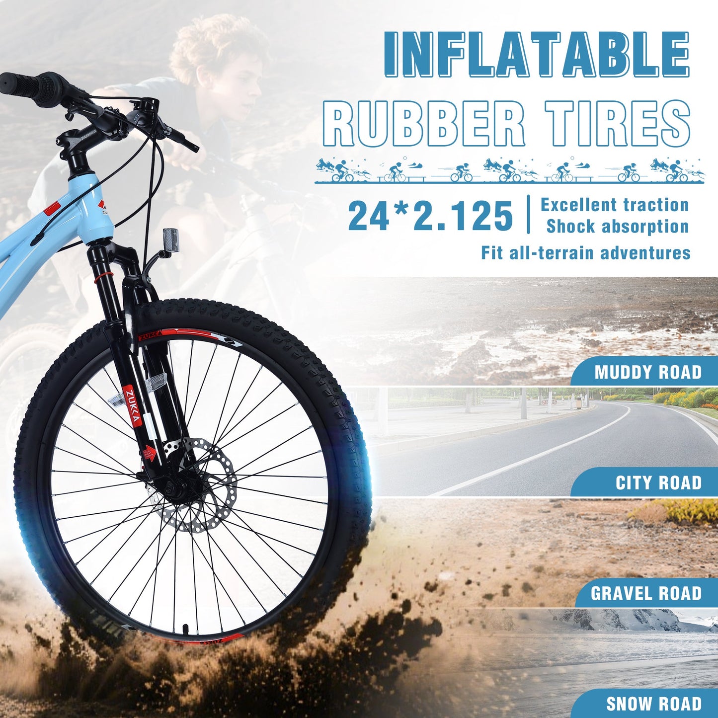 NEW Mountain Bike for Girls and Boys Mountain 24 inch shimano 6-Speed bike