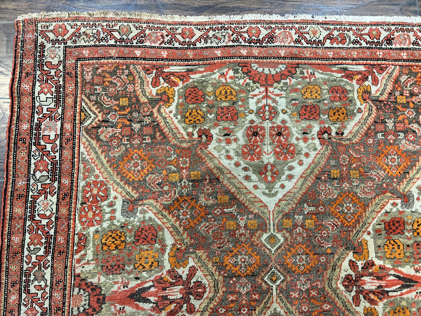 USED Wonderful Antique Persian Malayer Rug 4x6, Wool Hand Knotted Authentic Oriental Carpet, Very Fine