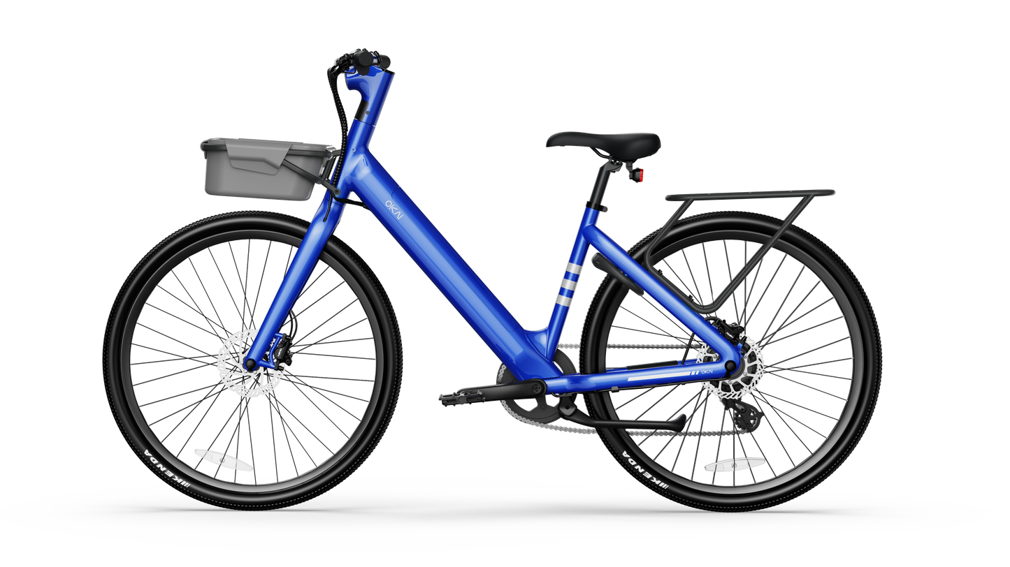 NEW Minimalist Fitness Step-through e-Bike w/ up to 62 miles Max Operating Range and 20 MPH Max Speed - Bolt Blue