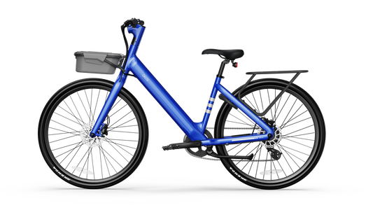 NEW Minimalist Fitness Step-through e-Bike w/ up to 62 miles Max Operating Range and 20 MPH Max Speed - Bolt Blue