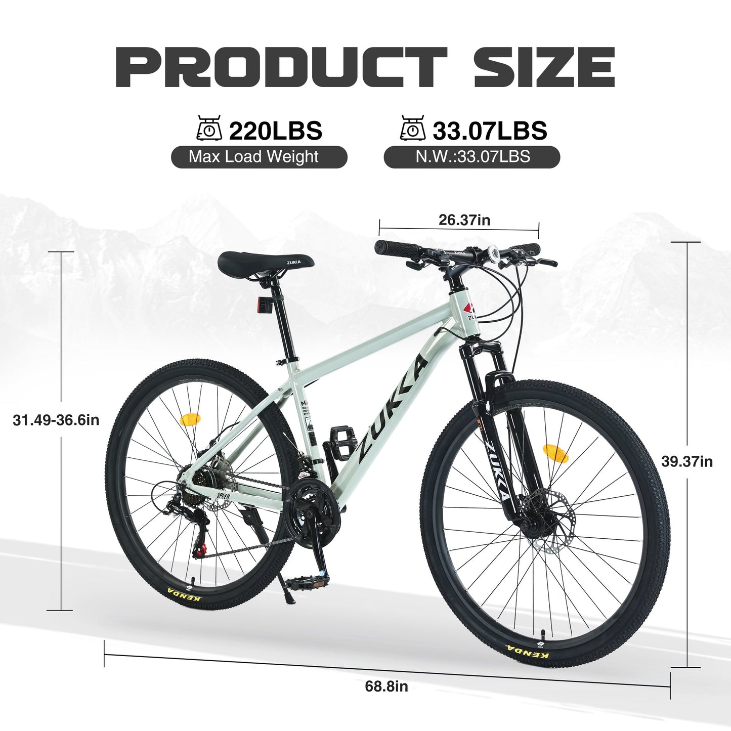 NEW 27.5 Inch Wheels 21 Speed Mountain Bike, for Men Women Boys and Girls, Front Suspension,Aluminum Alloy Frame