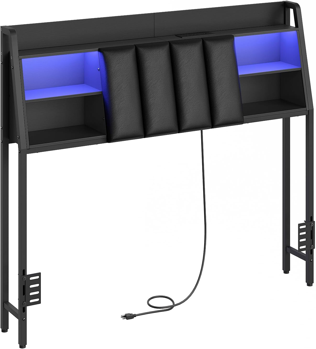 NEW Upholstered Full Size Headboard with LED Lights and Storage