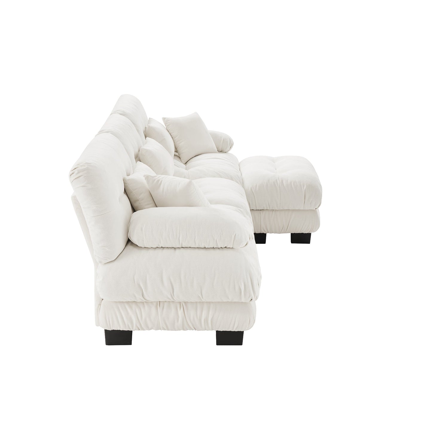 NEW Luxury Oversized L Shaped White Modular Sectional Sofa Cloud Deep Seat Sofa