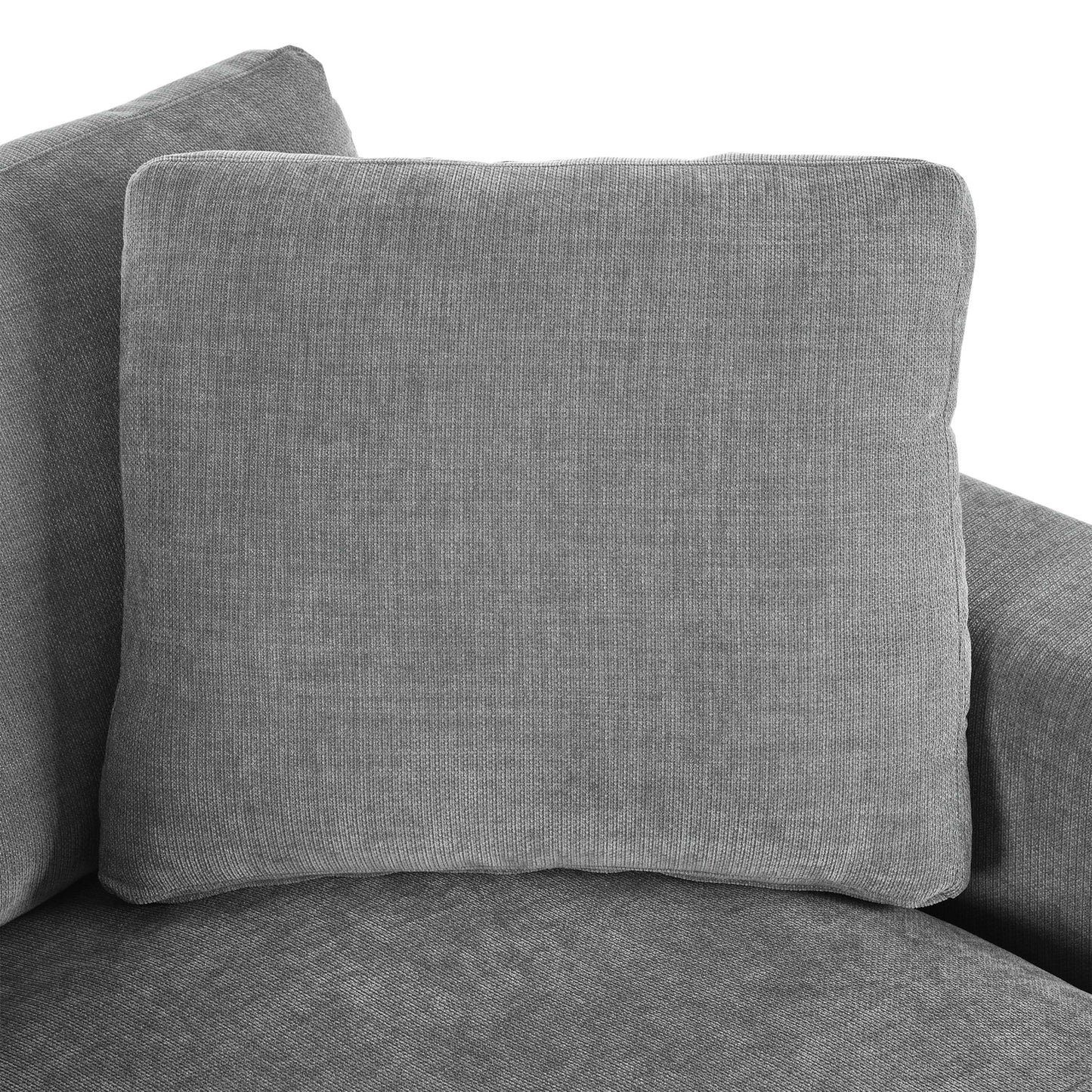 NEW Oversized Chaise Lounge Chair with Solid Wood Legs and Soft Upholstery, Gray