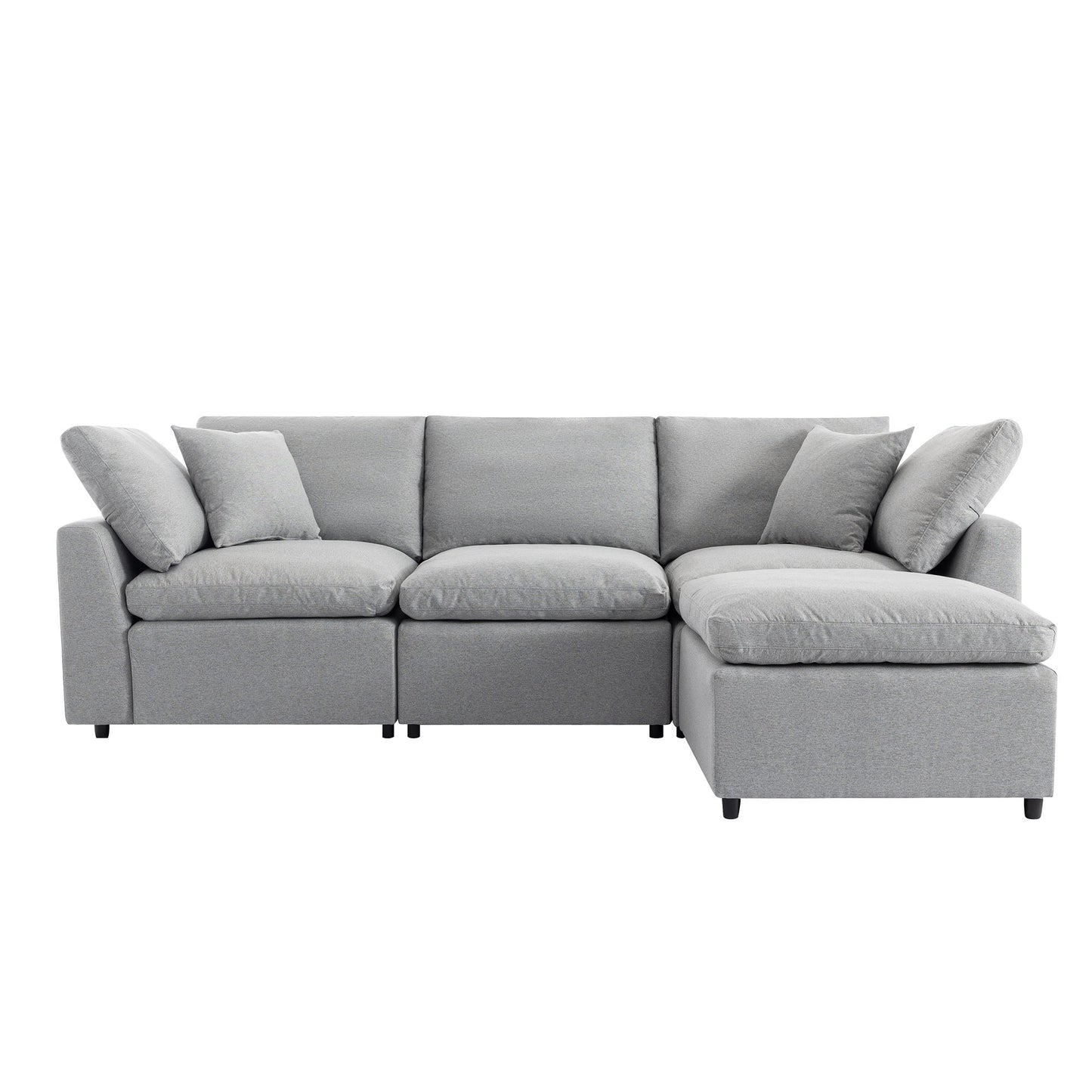 NEW U Style Down Filled Upholstered Convertible L Shaped Sectional Sofa