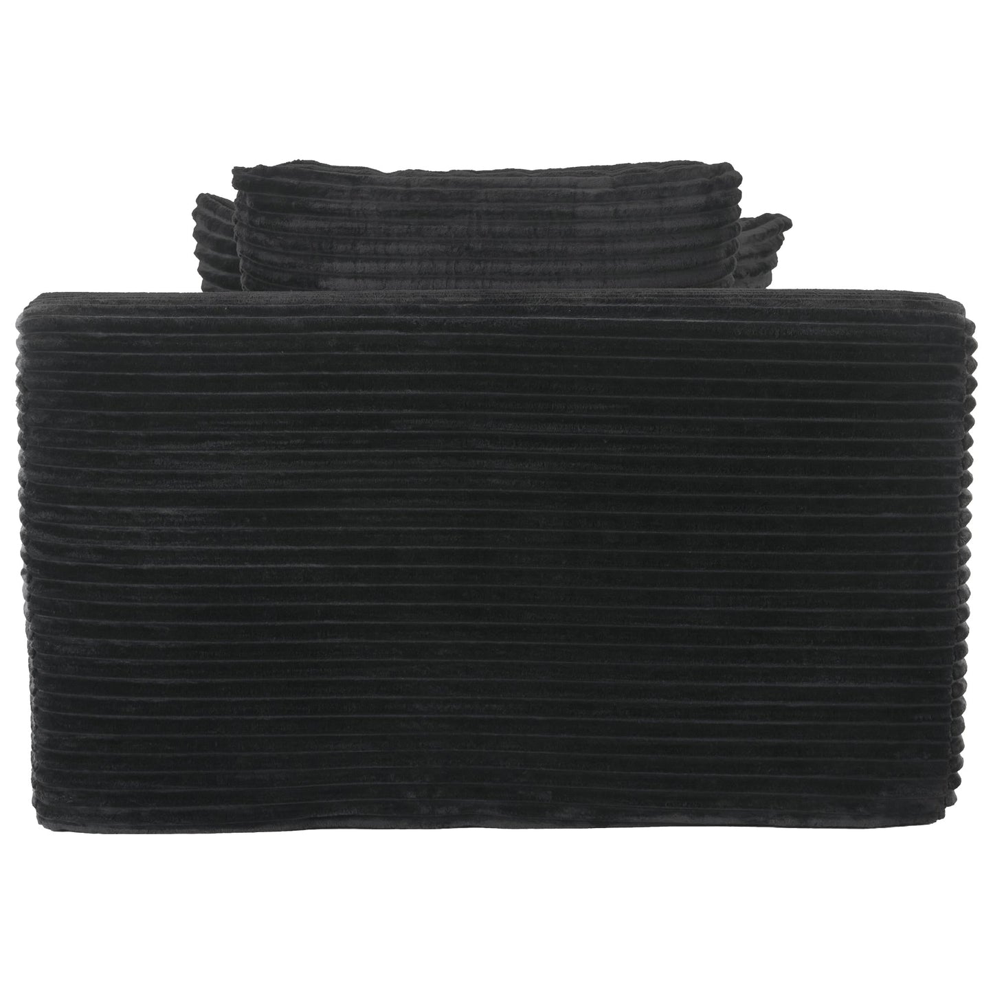 NEW Modern Black Corduroy Chaise Lounge Sofa Bed with Removable Pillows, 48.8' Upholstered Sleeper Sofa