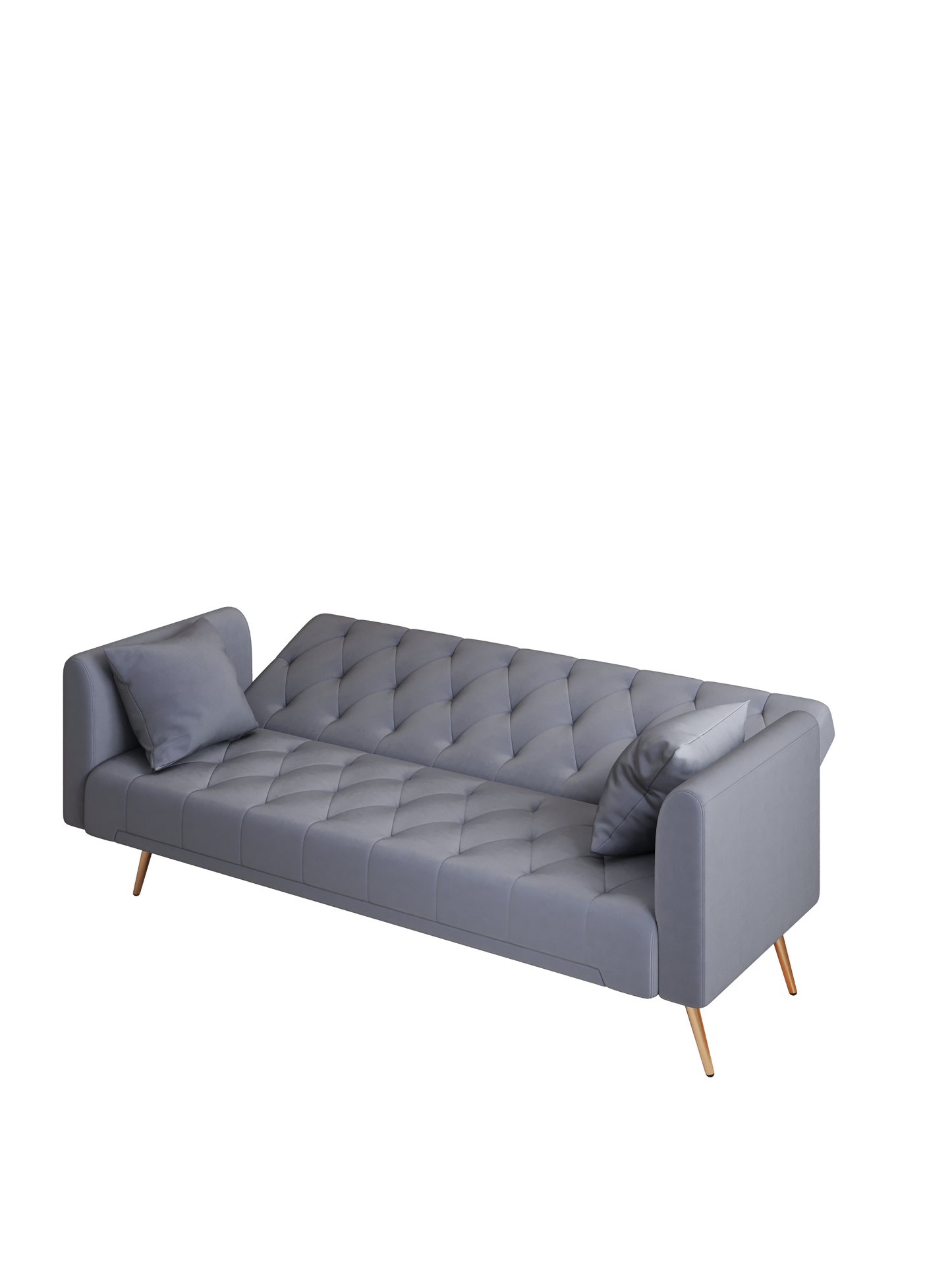 NEW 71-inch convertible love seat sofa, American vintage grey velvet material, suitable for small living room, bedroom, office